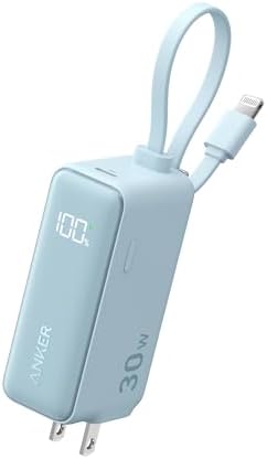 ANKER 3-in-1 Portable Power Bank with USB-C Charger Block – 5,000 m Ah Fast Charging Battery Pack with Built-in Cable and Foldable AC Plug for i Phone 15, Galaxy, Mac Book – Ultra-Compact Design for Ultimate Convenience and Speed
