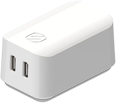 Scosche HPDC20-SP 20 W USB-C Fast Charger Mini Cube Wall Adapter – Ultra-Portable Power Delivery 3.0 for Swift Device Charging, 4 X Faster Charge Speed, Sleek Black Design for Enhanced Compatibility and Efficiency