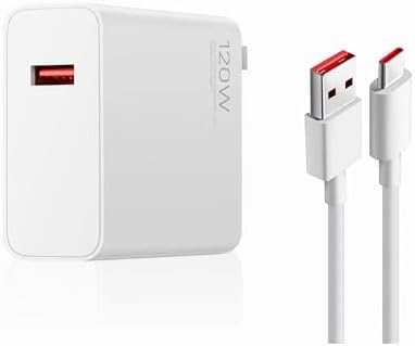 Lightning-Fast 120 W Xiaomi Charger with 6 ft USB Type-C Cable – Ultra-Fast Charging for Xiaomi 14, 13, 12 & Redmi Note Series – High-Speed Hypercharge Wall Adapter with Advanced Safety Features for On-the-Go Power Solutions