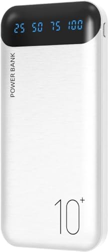 10000 m Ah Slim Portable Power Bank – Fast Charging External Battery Pack with Dual USB 2.4 A Outputs & USB-C Compatibility for i Phone 12-16, Huawei, Samsung Galaxy S20, & Android Tablets – Ideal for Travel and Daily Use