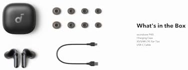 Anker Soundcore P40 i Wireless Earbuds – Adaptive Noise Cancelling with Heavy Bass, 60-Hour Playtime, IPX5 Waterproof, Bluetooth 5.3 for Effortless Connectivity, Dual Purpose Charging Case and Phone Stand, Ideal for Active Lifestyles and Daily Commutes