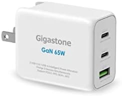 Gigastone 65 W Ga N USB-C Charger: High-Speed Travel Adapter with Intelligent Power Allocation for Mac Book, i Phone 16/15, Galaxy S24 & More – Compact, Foldable Design for Ultimate Portability & Multi-Device Charging Efficiency