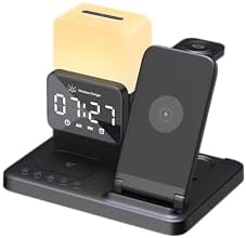 Transform Your Nightstand with the M.A.D LAB Multi-Device Charging Station & Alarm Clock – Wireless Charger for Apple Watch, Air Pods, and Qi-Compatible Smartphones – Sleek Night Lamp & User-Friendly Alarm for Enhanced Sleep Environment – Fast Charging & Elegant Design