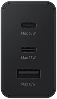 Samsung 65 W Trio Fast Charging Wall Adapter – Universal Triple Port USB-C Charger for Optimal Device Compatibility and Rapid Power Delivery
