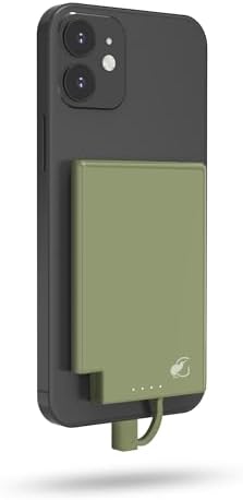 Magnetic Ultra-Slim 5000 m Ah Power Bank with Integrated USB-C Cable – Lightweight Travel Charger for i Phone 15 & Android Devices, TSA Compliant, Effortless Charging with Adhesive Magnet for Ultimate Convenience