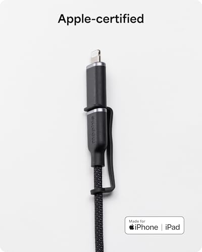 Mophie Charge Stream 3 ft USB-A to USB-C Cable – Advanced Braided Durability, Flexible Silicone for Tangle-Free Use, Rapid 15 W Charging, Travel Strap for Ultimate Portability – Versatile Compatibility for All USB-C Devices