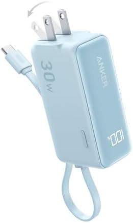 ANKER 3-in-1 Portable Power Bank with USB-C Charger Block – 5,000 m Ah Fast Charging Battery Pack with Built-in Cable and Foldable AC Plug for i Phone 15, Galaxy, Mac Book – Ultra-Compact Design for Ultimate Convenience and Speed