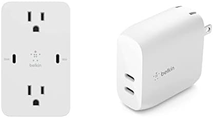Belkin Multi-Device Power Hub – Efficient USB-C Fast Charging Adapter for Mac Book Pro, Chromebook, i Phone 16/15/14, Samsung Galaxy S25 & Nintendo Switch 2 – Sleek White Design for Home & Office Use with Enhanced Safety Features