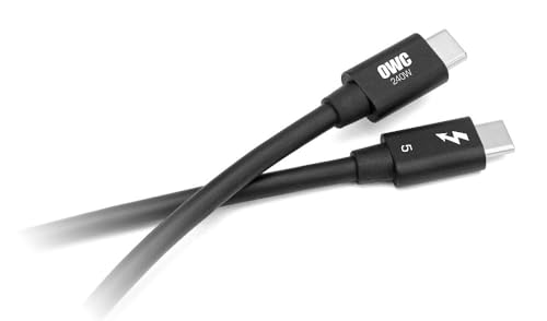 OWC Thunderbolt 4 Cable – 2.0 Meter (6.56 ft.) – Ultra-Fast 40 Gb/s Data Transfer & 100 W Power Delivery – Thunderbolt Certified, Compatible with Thunderbolt 4, 3, USB-C & USB4 Devices – Sleek Black Design for Enhanced Connectivity & Reliability