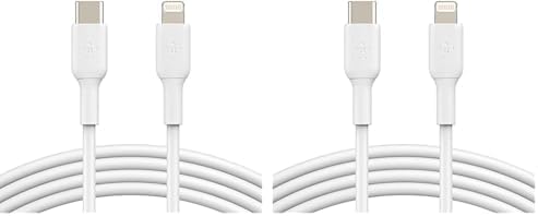 Belkin Boost Charge 6.6 ft Nylon Braided USB C to Lightning Cable – MFi Certified Fast Charging Cord for i Phone 14 & 13 – 18 W Power Delivery for Rapid Device Charging – Durable, Tangle-Free Design for Home and Office Use – Premium Quality Apple Charger Cable