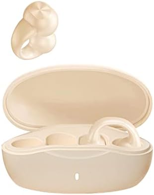 Revolutionize Your Listening Experience with Open Ear Wireless Bluetooth Ear Clip Bone Conduction Headphones – Lightweight Nude Color Earbuds for Active Lifestyles – Stay Aware and Connected with Enhanced Compatibility and Speed
