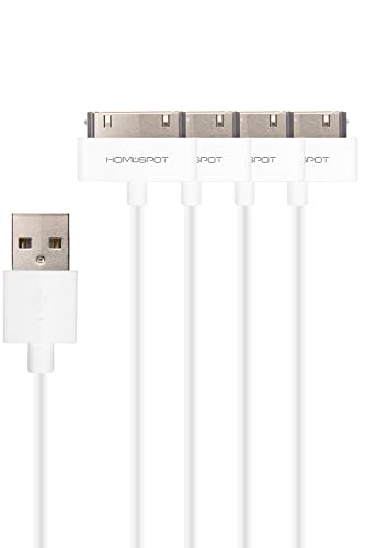 Compact 30-Pin MFi Certified Charger Cable for i Phone 4/4 S, i Pad 1/2/3, i Pod Touch/Nano – 8-Inch Short USB Charging Cord (2-Pack) – Enhanced Portability, Speed, and Durability for On-the-Go Charging Solutions