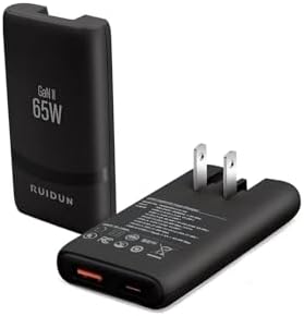 Experience Lightning-Fast Power with the 65 W Ga N USB-C Dual-Port Wall Charger – The Ultimate Travel Adapter Featuring PD 3.0 & QC 4.0 for Mac Book Pro/Air, i Phone 15, i Pad Pro, Galaxy S24, and Steam Deck – Compact Design for Maximum Portability and Dual Device Charging Efficiency