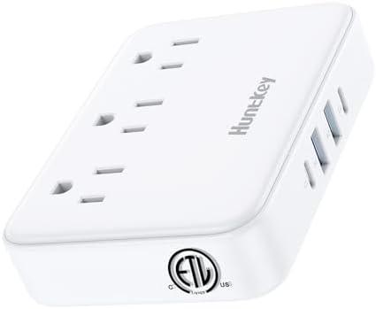 Maximize Your Charging Efficiency with Huntkey Easy Combo Surge Protector Power Strip – 6 AC Outlets & 4 USB Ports (2 USB-C, 2 USB-A), Customizable Cord Length for Ultimate Workspace Flexibility, Ideal for Home Office & Electronics Protection