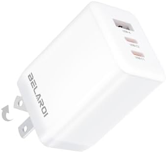 65 W Ga N USB C Charger – Ultra-Fast Compact Travel Adapter with 3 Ports for i Phone 16/15/14/13, i Pad Pro & More – Intelligent Power Delivery for Optimal Charging Speed – Foldable Design for Easy Portability and Storage