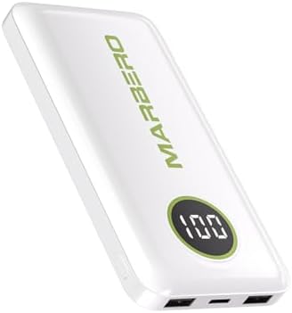 Ultra-Light MARBERO 10000 m Ah Power Bank – Fast Charging Slim Portable Charger with Dual USB-A and USB-C Ports for Smartphones, i Pads, and Laptops – Maximum Compatibility and Speed for On-the-Go Power Solutions