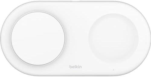 Belkin Boost Charge Pro 2-in-1 Wireless Charger – Qi2 15 W Fast Charging Station for i Phone 16, 15, 14, 13, 12 & Mag Safe Devices – Sleek Black Magnetic Charging Pad for Simultaneous i Phone & Air Pods Power Boost