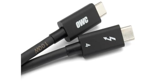 OWC Thunderbolt 4 Cable – 2.0 Meter (6.56 ft.) – Ultra-Fast 40 Gb/s Data Transfer & 100 W Power Delivery – Thunderbolt Certified, Compatible with Thunderbolt 4, 3, USB-C & USB4 Devices – Sleek Black Design for Enhanced Connectivity & Reliability