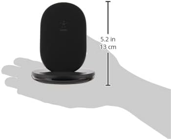 Belkin 15 W Qi-Certified Wireless Charging Stand – Ultra-Fast Charging for i Phone, Galaxy, Pixel & More – Stylish Black Design for Effortless Streaming and Connectivity – Ideal Phone Charging Station for Multitasking and Convenience – No Power Supply Included