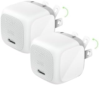 Belkin 20 W USB-C Charger Block (2-Pack) – Ultra-Fast Power Delivery for i Phone 16/15/14/13, i Pad, Air Pods & Samsung Galaxy S25 – Compact Design for Home, Office & Travel – Reliable Charging for Nintendo Switch 2 & More – Sleek White Finish