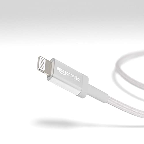 Amazon Basics 6-Foot Nylon Braided USB-C to Lightning Charger Cable – Fast Charging Power for i Phone 14/13/12/11/X/XS Pro/Pro Max/Plus – MFi Certified Durability in Dark Gray – Optimal Performance for Apple Devices on the Go