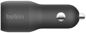 Belkin 37 W Dual USB Car Charger – Fast Charge Your i Phone 14, Samsung Galaxy & More with 25 W USB-C & 12 W USB-A Ports – Includes Lightning Cable for Enhanced Compatibility – PPS Charging for Optimal Speed & Safety – Compact & Durable Design for Road Trips & Daily Use