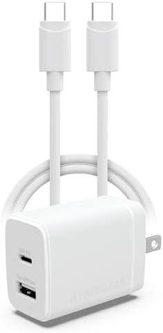 Compact 30 W USB-C PD Fast Charging Wall Adapter with 4 ft Cable – Universal Compatibility for i Phone 16/15, Android Devices & Tablets – Portable Power Delivery Charger with Safety Features for On-the-Go Charging