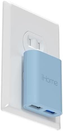 i Home 2-Port USB Wall Charger – Compact Dual Port AC Adapter for Rapid Device Charging – Flat Design for Travel & Home Use – Enhanced Compatibility with Smartphones & Tablets – Safe, High-Speed Charging Solution