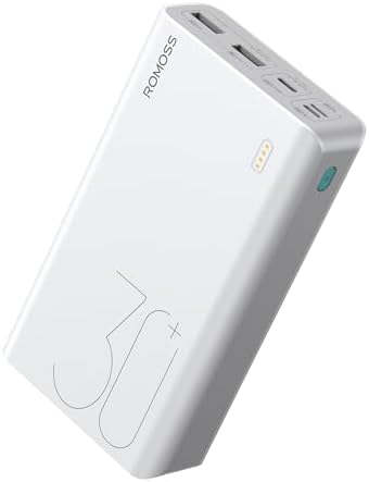 ROMOSS 30000 m Ah High-Capacity Power Bank with 22.5 W Fast Charging – Versatile Portable Charger for Multi-Device Compatibility including i Phone, i Pad Pro, Samsung – Triple Output & Input Design for Effortless Power Management on the Go