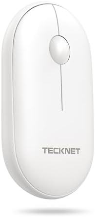 TECKNET Dual Mode Bluetooth Mouse – Compact Portable Wireless Mouse with Silent Clicks for Laptops & Desktops | Seamless Bluetooth 3.0/5.0 & 2.4 GHz USB Connectivity | Ergonomic Design for PC, Chromebook & Mac Users – Sleek Grey Finish for Ultimate Style and Comfort