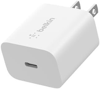 Ultra-Fast 20 W Belkin USB C Charger Block – Premium Power Adapter for i Phone 16, Galaxy S25 & Google Pixel 9 – Sleek Compact Type-C Wall Charger with USB PD 3.1 Certification – Reliable, Safe, and Travel-Friendly Charging Solution