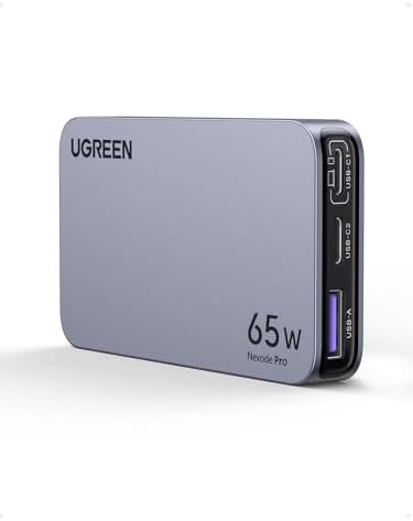 UGREEN Nexode Pro 65 W Ga N USB-C Charger – Ultra-Compact 3-Port Fast PPS Wall Charger for i Phone 16/15/14, Mac Book Air, i Pad Pro, Galaxy S24/S23/Note20, Pixel 9/8, Steam Deck – Superior Charging Efficiency for Multiple Devices on the Go