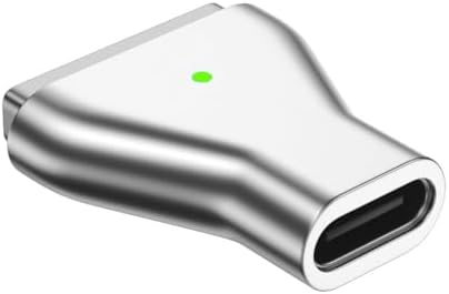 140W PD Quick Charge USB C to Magnetic 3 Adapter, Type-C to Mags 3 Converter with LED Indicator Light for MacBook Pro 2024/2023/2021 (M1/M2/M3, 14/16″), MacBook Air (M2/M3), Silver – Enhanced Compatibility and Speed