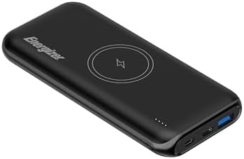 Energizer 10,000 m Ah Wireless Power Bank – 15 W Fast Charging & 20 W USB-C Power Delivery for i Phone 15/16 Pro Max & Android Devices – Sleek, Portable Design for Effortless Power on the Go – Dual Charging Options for Maximum Convenience