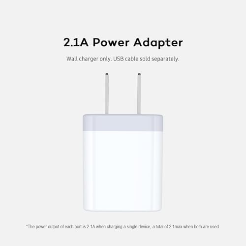AILKIN Dual Port USB Wall Charger 2-Pack – 2.1 A Fast Charging Adapter for i Phone 15/14/13/12/11 Pro, Samsung Galaxy S23/S22/S21 – Compact Power Block with Quick Charge Technology – Universal Compatibility & Safety Features for Home and Travel