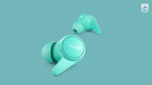 Philips T1207 True Wireless Earbuds – 18-Hour Playtime, IPX4 Water-Resistant Design for Active Lifestyles, Superior Comfort, and Effortless Bluetooth Connectivity in Stylish Teal