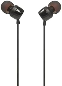 Experience the Ultimate Sound with JBL Tune 110 In-Ear Headphones – Lightweight, Pure Bass Earbuds Featuring Tangle-Free Cable and One-Button Control in Elegant White Finish for Comfort and Versatile Device Compatibility
