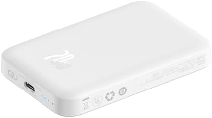 Baseus Magnetic Portable Charger for i Phone – 5,000 m Ah Qi2 Certified Wireless Power Bank with 15 W Mag Safe Compatibility & 20 W USB-C Fast Charging for i Phone 16/15/14/13/12 – Sleek, Lightweight Design for On-the-Go Power Solutions