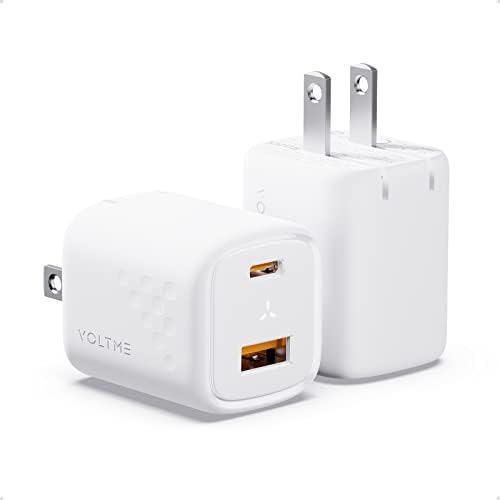 VOLTME 30 W USB C Dual-Port Fast Charger Block – Compact Foldable Wall Adapter for i Phone 14/13/12/11 Pro Max, Samsung, i Pad Pro, Pixel, Mac Book Air – Ultimate Travel Charger with Enhanced Compatibility and Speed