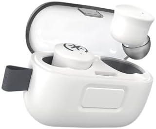 Speck Gemtones Wireless Earbuds – Bluetooth 5.3 Headphones with 28 Hours of Battery Life, USB-C Charging & Custom EQ App for i Phone & Android Users – Stylish White Album Design with Two-Year Warranty for Ultimate Audio Experience