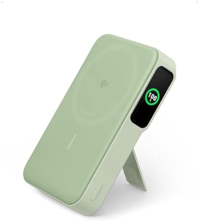 Anker Mag Go Power Bank for i Phone 15/14/13 – 10,000 m Ah Qi2 Certified Ultra-Fast Wireless Charger with Smart Display & Foldable Stand – Compact Portable USB-C Battery Pack for Effortless Charging on the Go