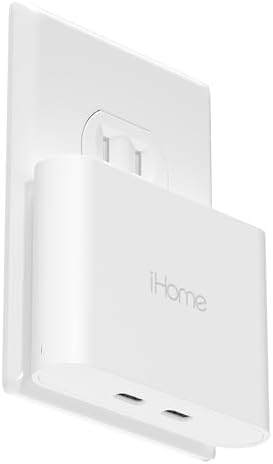 i Home 2-Port USB Wall Charger – Compact Dual Port AC Adapter for Rapid Device Charging – Flat Design for Travel & Home Use – Enhanced Compatibility with Smartphones & Tablets – Safe, High-Speed Charging Solution