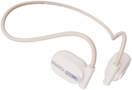 MAIRDI Bluetooth 5.3 Open Ear Sport Headphones – Wireless Air Conduction Earbuds with 8-Hour Playtime and Noise Reduction Mic for Uninterrupted Running and Cycling – Ergonomic Design for Maximum Comfort and Awareness – Premium Sound Quality in White