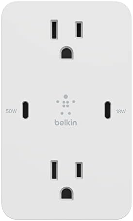 Belkin Multi-Device Power Hub – Efficient USB-C Fast Charging Adapter for Mac Book Pro, Chromebook, i Phone 16/15/14, Samsung Galaxy S25 & Nintendo Switch 2 – Sleek White Design for Home & Office Use with Enhanced Safety Features