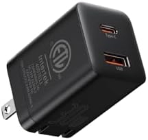 Baseus 30 W Dual Port USB C PD Charger Block – Ultra-Fast Charging Solution with Foldable Plug for i Phone 15 Series, i Pad Pro, Samsung Galaxy, and Pixel 6 – Compact Design for Travel and Home Use, Enhanced Safety Features for Reliable Performance