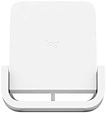 Logitech Powered Wireless Charging Stand for i Phone 8, 8 Plus, X, XS, XS Max, and XR – Fast 10 W Qi-Certified Charger with Adjustable Viewing Angles and Anti-Slip Design for Enhanced Safety and Convenience