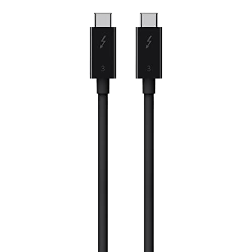 Belkin Thunderbolt 3 Cable (USB-C to USB-C) – 40 Gbps Data Transfer & 100 W Power Delivery, 1.6 ft Length – High-Speed Connection for Laptops, Tablets, and Smartphones, Sleek Black Design for Modern Tech Compatibility
