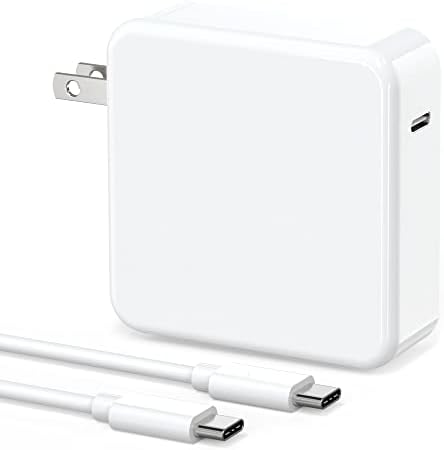 96 W USB-C Power Adapter for Mac Book & i Pad Pro – Ultra-Fast Charging with 6.6 ft Cable, Enhanced Compatibility for All USB-C Devices, Foldable Plug & LED Indicator, 12-Month Warranty, Perfect for 2018-2023 Models