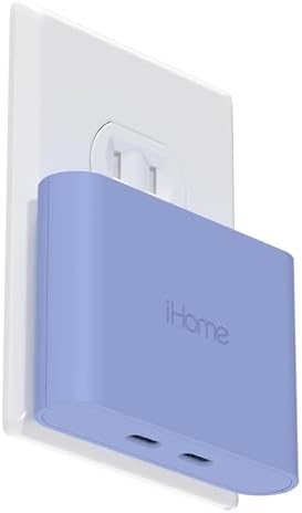 i Home 2-Port USB Wall Charger – Compact Dual Port AC Adapter for Rapid Device Charging – Flat Design for Travel & Home Use – Enhanced Compatibility with Smartphones & Tablets – Safe, High-Speed Charging Solution