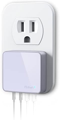 Nekmit 52 W Ultra-Compact 4-Port USB C Fast Charger – Dual 20 W Power Delivery & Dual USB Ports for Rapid Charging of i Phone 13, Galaxy, Pixel, i Pad Pro & More – Sleek Design for Home, Office & Travel Efficiency